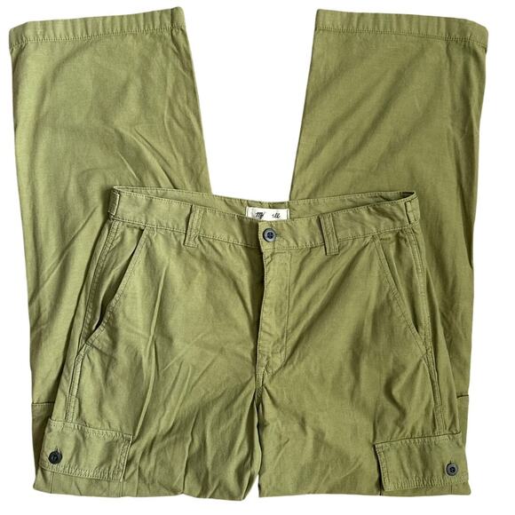 Madewell Garment-Dyed Low-Slung Straight Cargo Pants in Classic Olive Size 27 - Picture 8 of 10